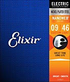 Elixir 12027 NanoWeb комплект струн для электрогитары, Custom Light, 9-46