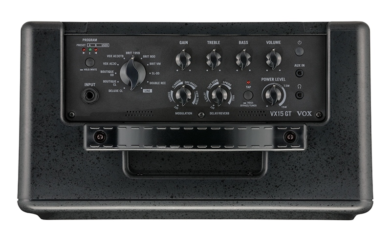 VOX VX15-GT моделирующий гитарный комбоусилитель, 15 Вт, 1x6.5`, 11 моделей усилителей, 8 эффектов, 