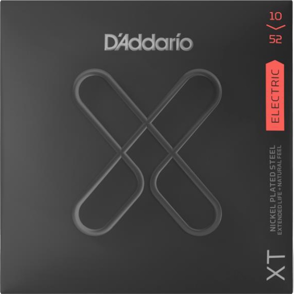 D`ADDARIO XTE1052 струны для электрогитары, серия XT, никель, калибр: 10-52, Light Top/Heavy Bottom