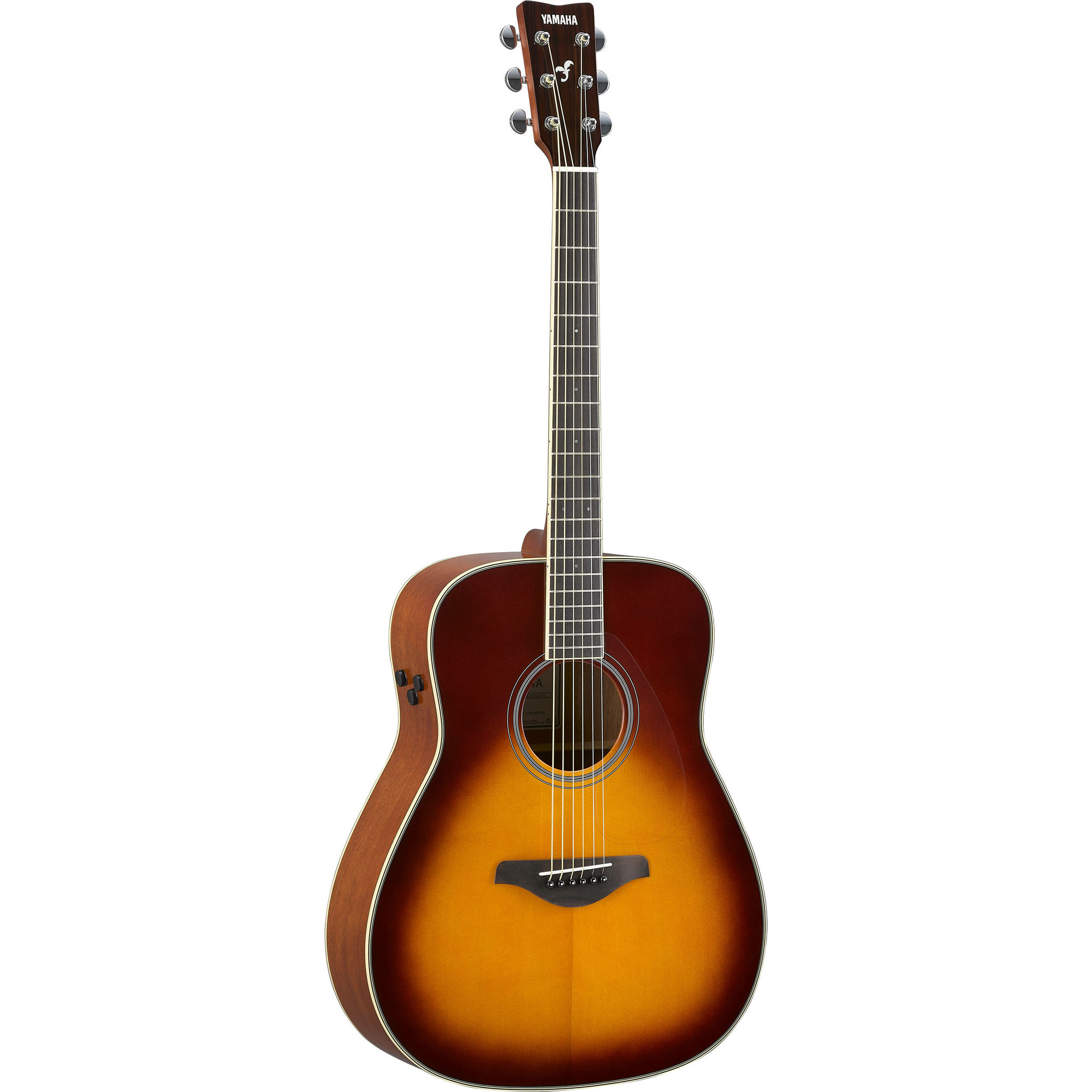 Yamaha FG-TA BS трансакустическая гитара, цвет Brown Sunburst, верхняя дека - массив ели