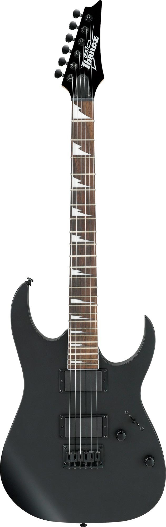 IBANEZ GRG121DX-BKF электрогитара, цвет чёрный матовый, корпус - тополь, гриф - клен и амарант