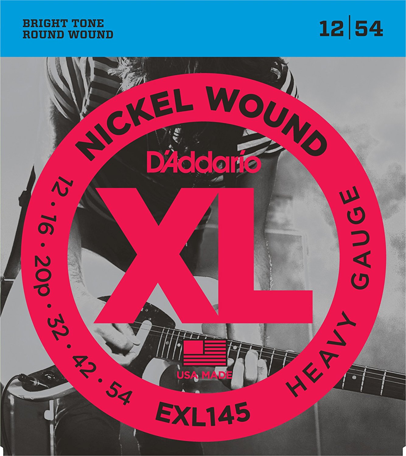 D`ADDARIO EXL145 Cтруны для электрогитары Nickel Wound, никель, 12-54, Heavy