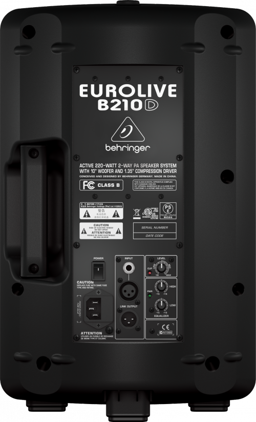 Behringer B210D- активная акуст.система/монитор,100 вт, (RMS), динамик 10", с Bi-amp системой