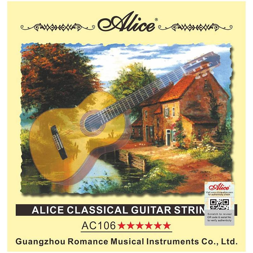Alice AC106-H Струны для классической гитары, чистый нейлон - посеребренная медь, сильное натяжение