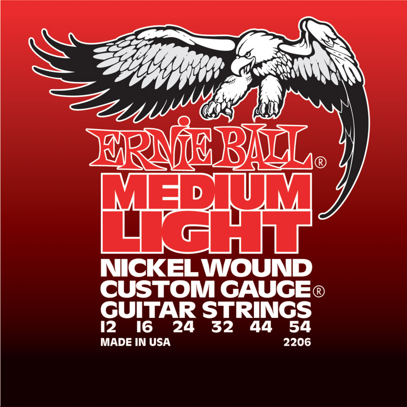 Ernie Ball 2206 струны для электрогитары Nickel Wound Medium Light (12-16-24w-32-44-54)