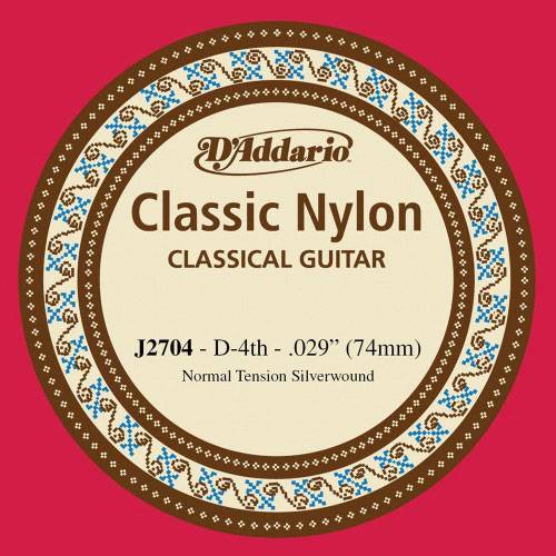 D`ADDARIO J2704 Student Отдельная 4-ая струна для классической гитары, нейлон, нормальное натяжение