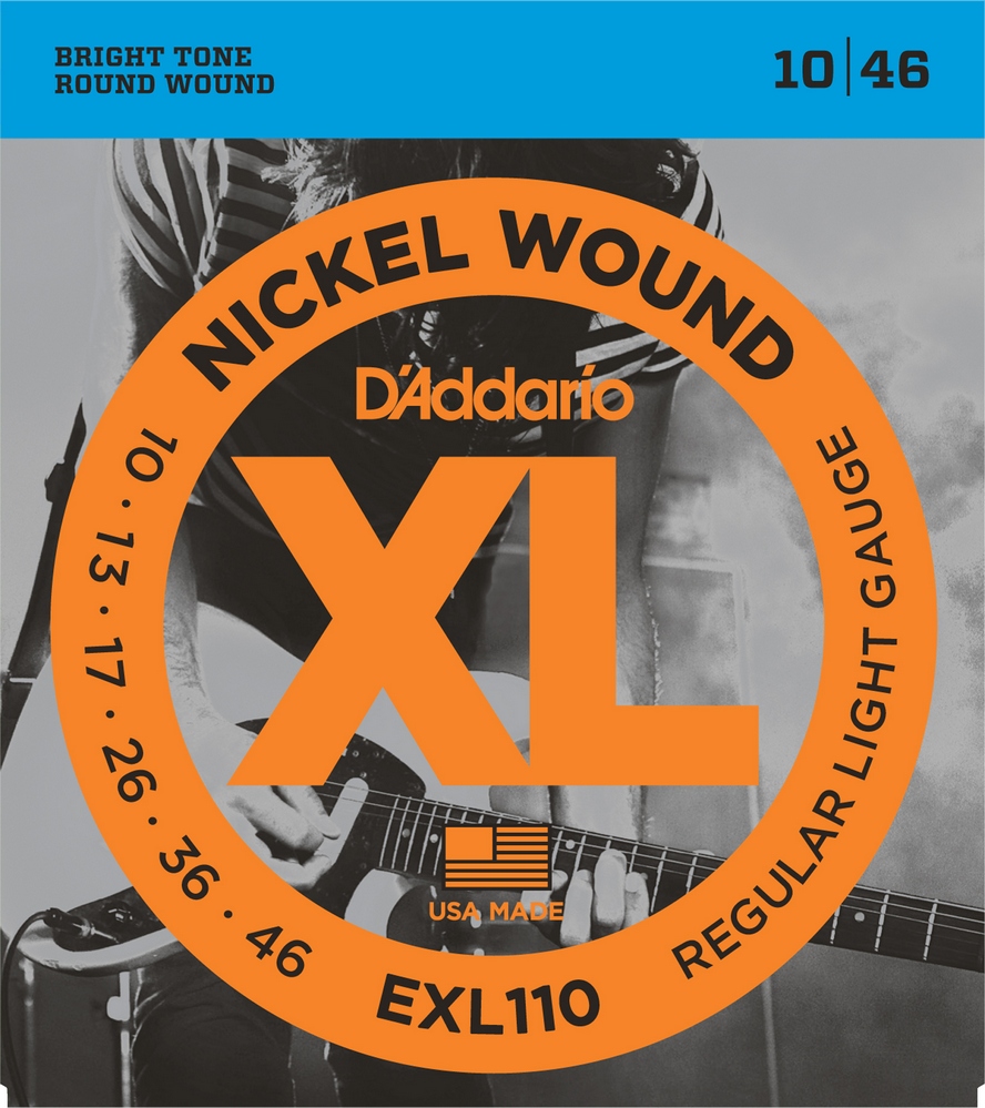 D`ADDARIO EXL110 Cтруны для электрогитары Nickel Wound, никель, 10-46, Regular Light