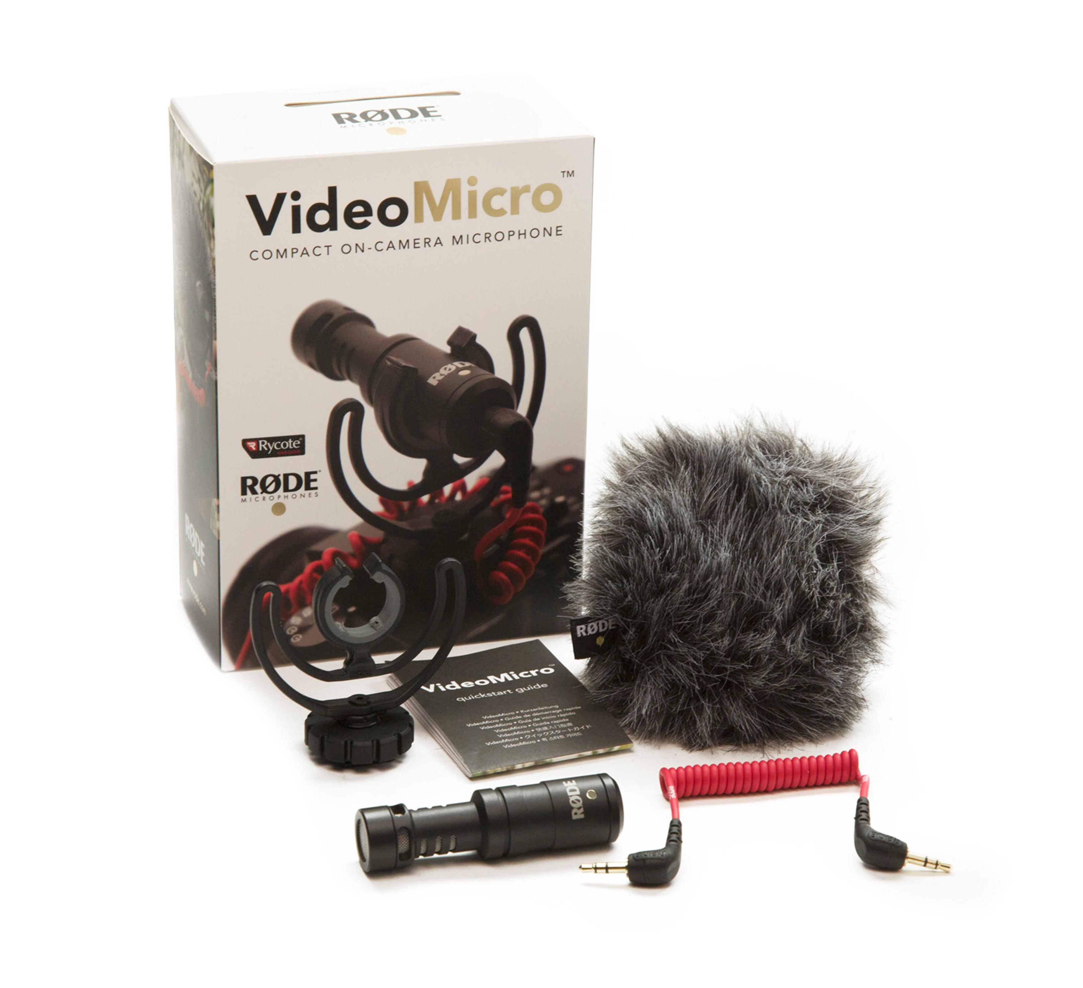RODE VideoMicro Накамерный микрофон, кардиоидный, длина 80 мм и вес 42 грамма. Виброзащищенное крепл