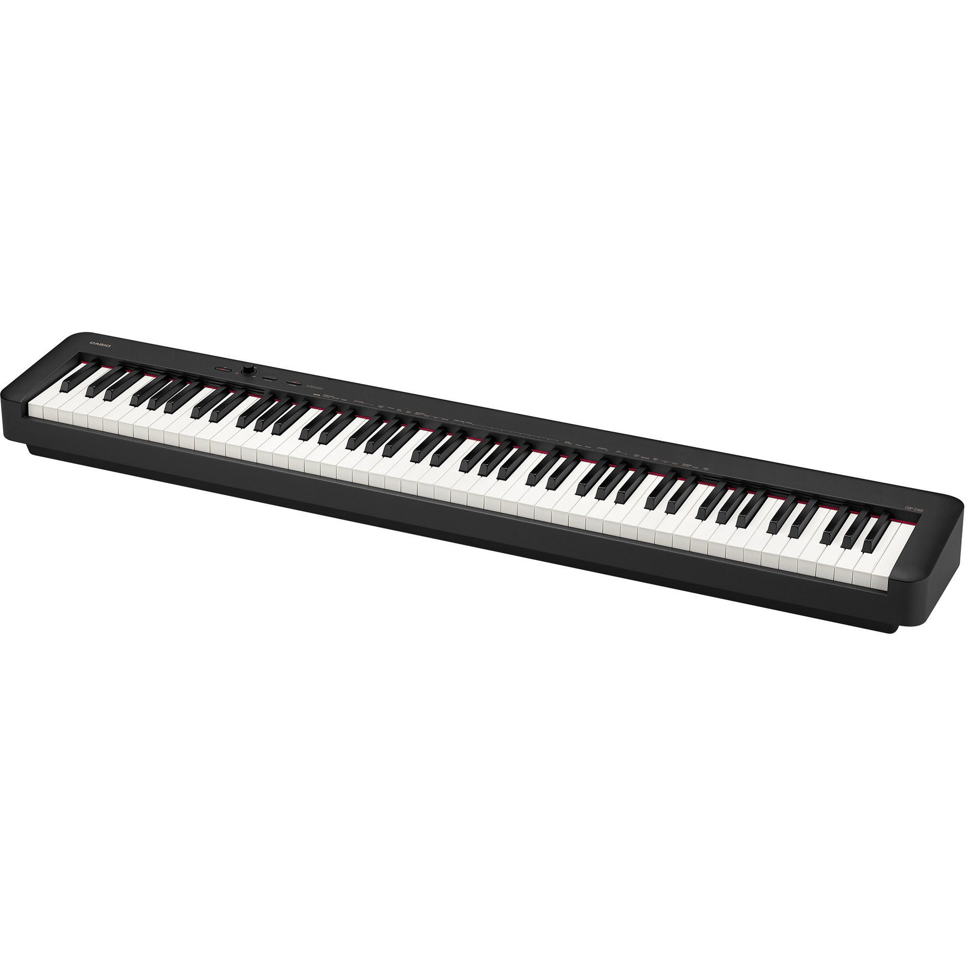 CASIO CDP-S160BK цифровое фортепиано, 88 клавиш, 64 полифония, 10 тембров, вес 10,5 кг