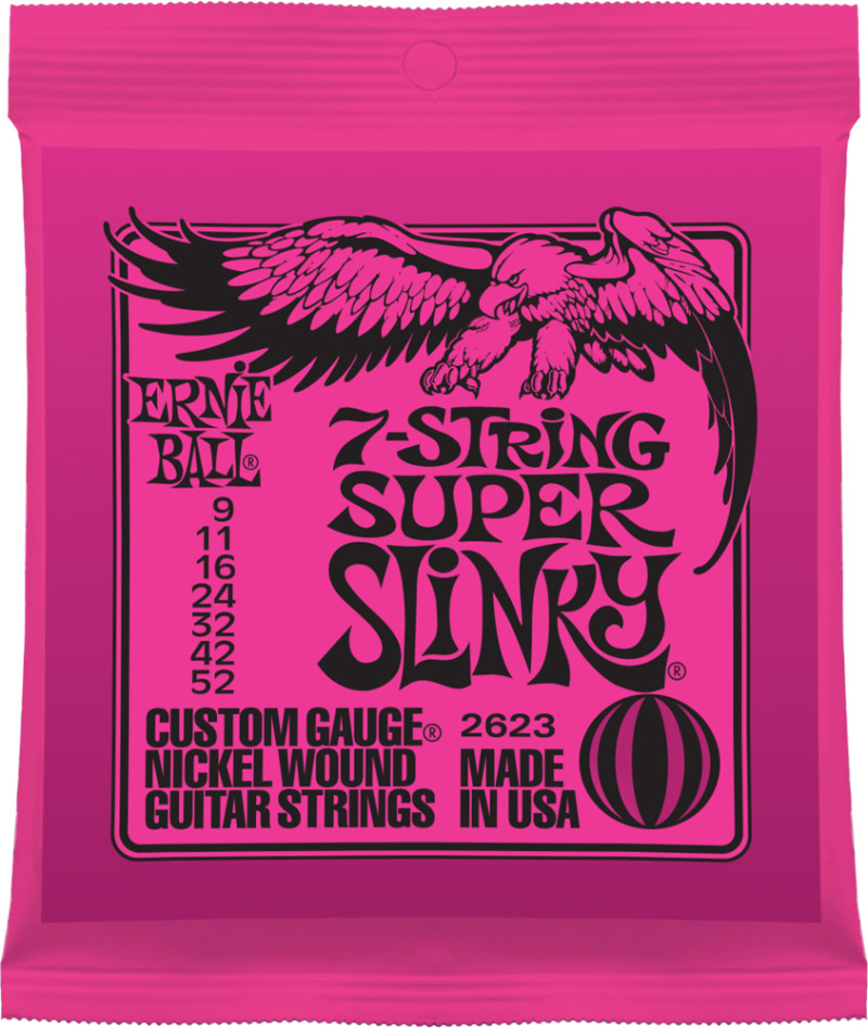 Ernie Ball 2623 Nickel Wound Slinky Super 9-52 - Струны для электрогитары 7-струнной