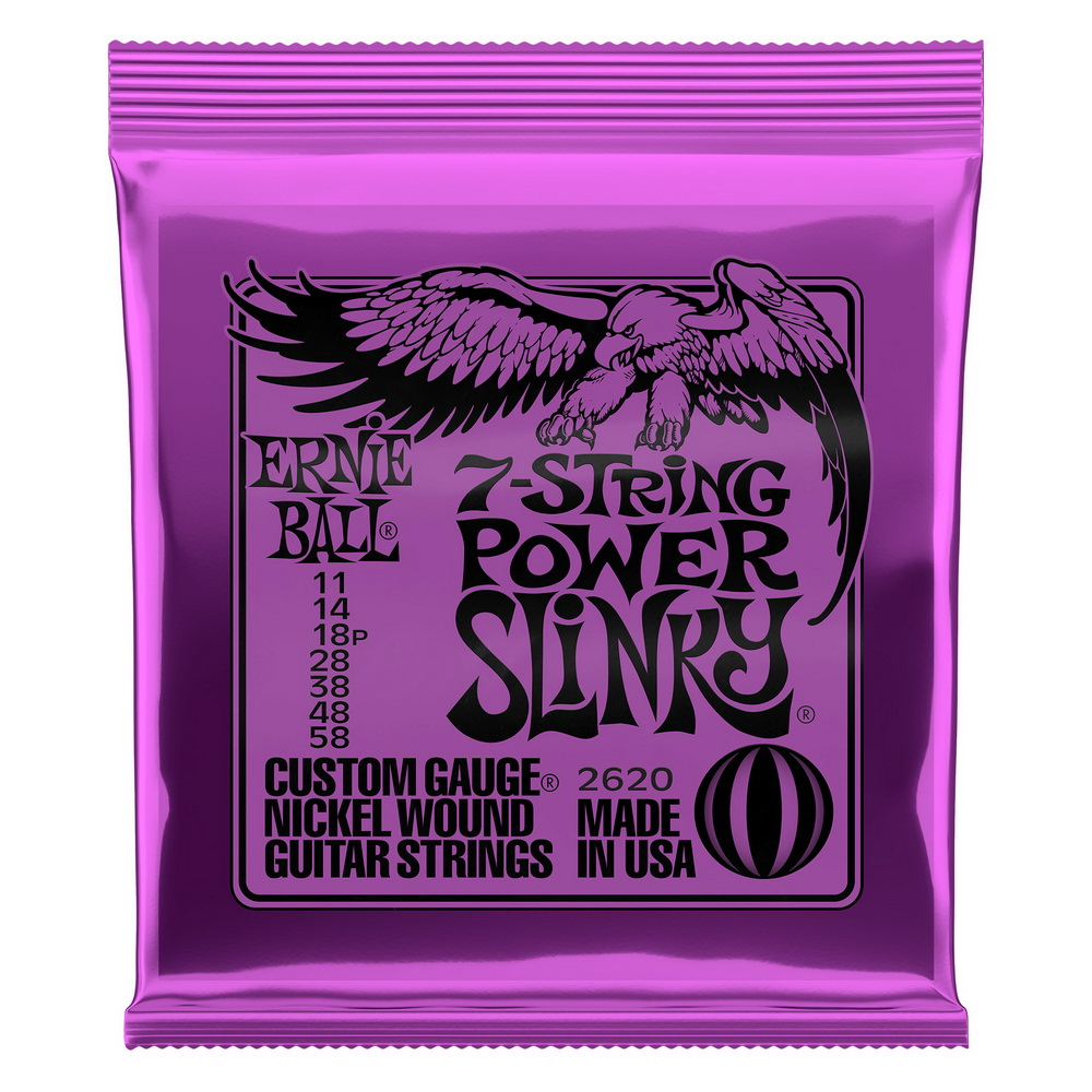 Ernie Ball 2620 Nickel Wound Slinky Power 11-58 - Струны для электрогитары 7-струнной