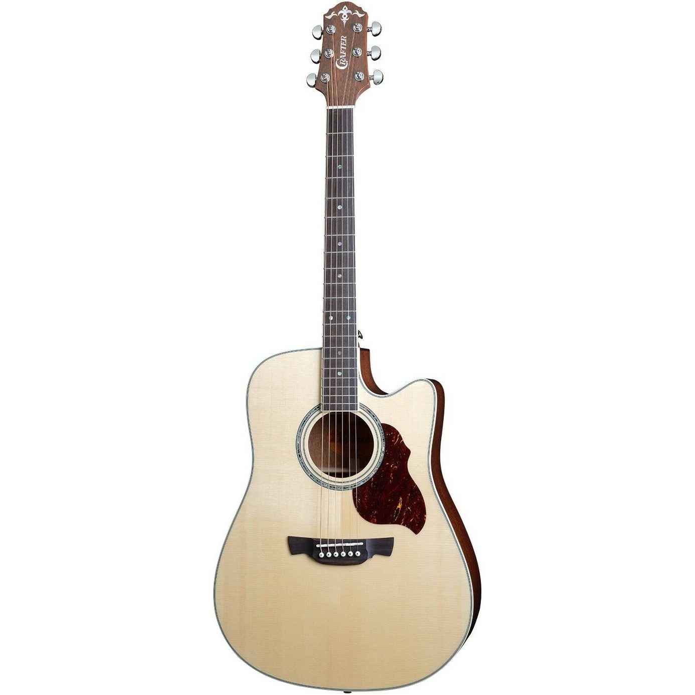 CRAFTER DE-8/NC + Чехол - электроакустическая гитара Дредноут, верхняя дека - массив ели Энгельмана