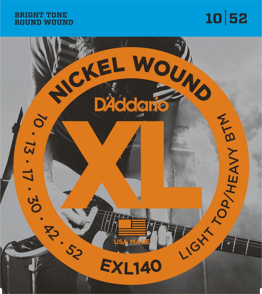 D`ADDARIO EXL140 Cтруны для электрогитары Nickel Wound, никель, 10-52, Light/ Heavy