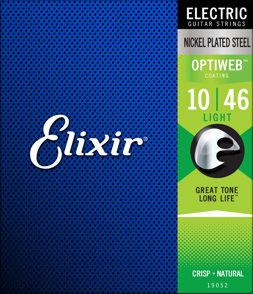 Elixir 19052 OptiWeb комплект струн для электрогитары, никелированная сталь, Light 10-46