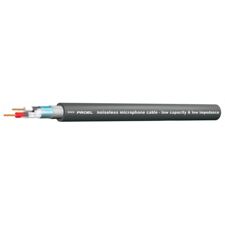 Proel HPC220 микрофонный балансный кабель с пониженным уровнем шума, 24AWG, 2х0.21кв.мм