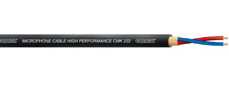 CORDIAL CMK 222 BLACK Микрофонный кабель, бескислородная медь, сечение проводников 2x0,22мм², AWG 24