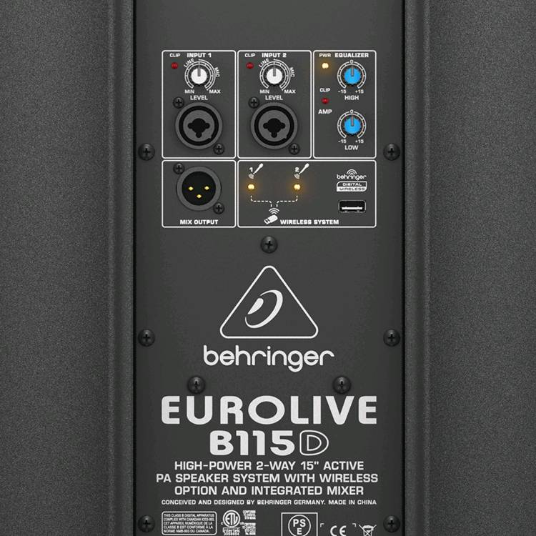 Behringer B115D - активная акустическая система, 1 х 15", 1 х 1,35', 45 Hz - 20 kHz; 350 Вт (RMS)