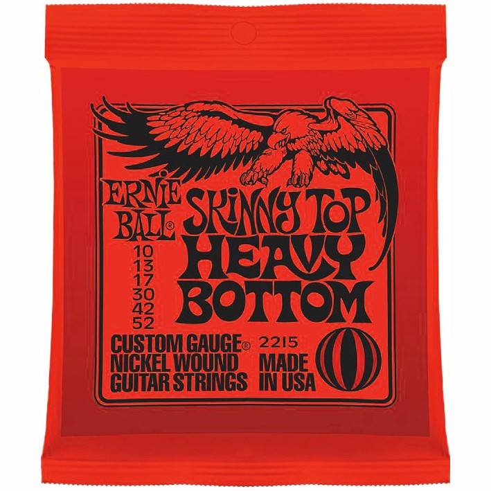 Ernie Ball 2215 Skinny Top Heavy Bottom, струны для электрогитары, никель, 10-52