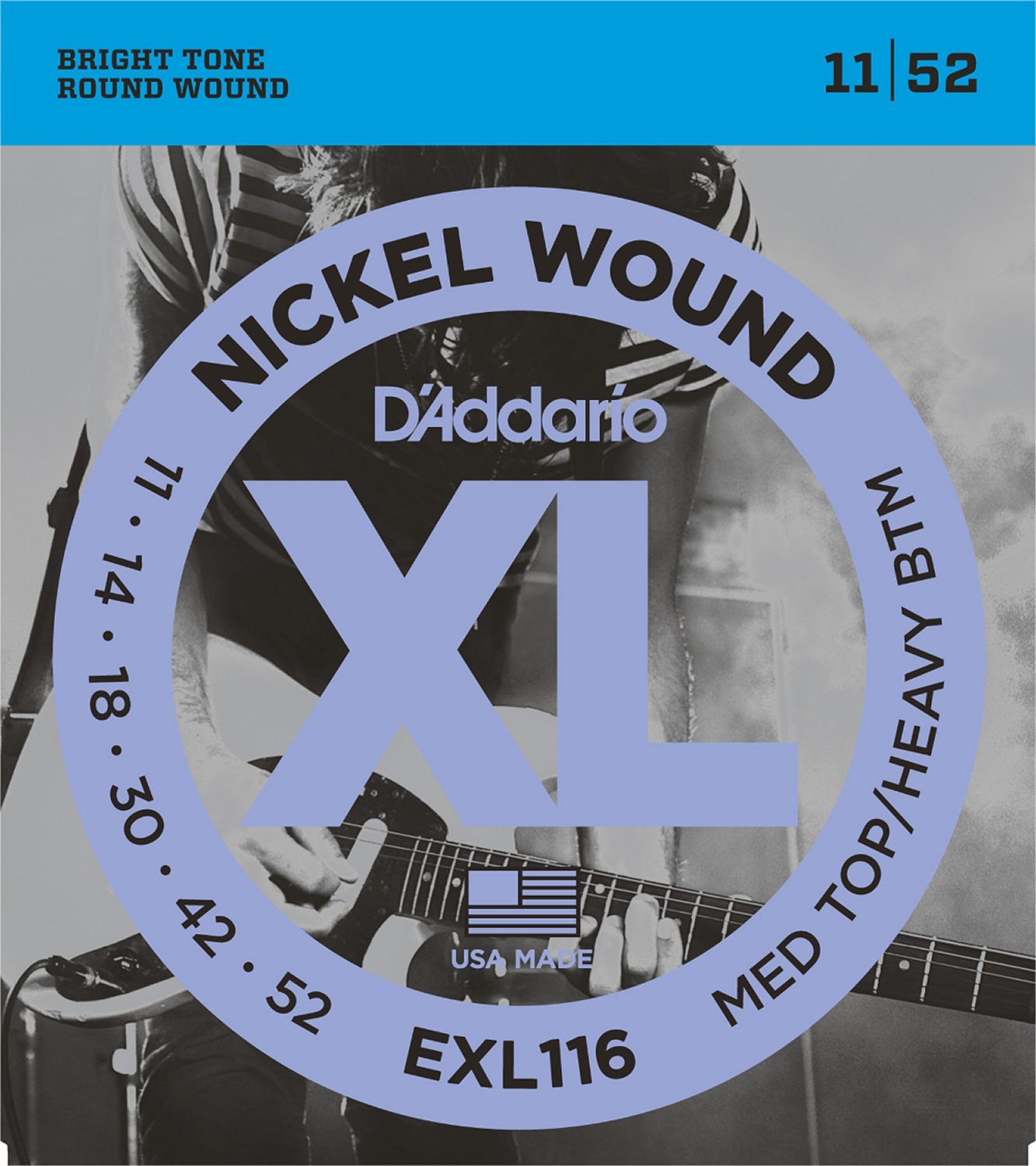 D`ADDARIO EXL116 Cтруны для электрогитары Nickel Wound, никель, 11-52, Medium/ Heavy