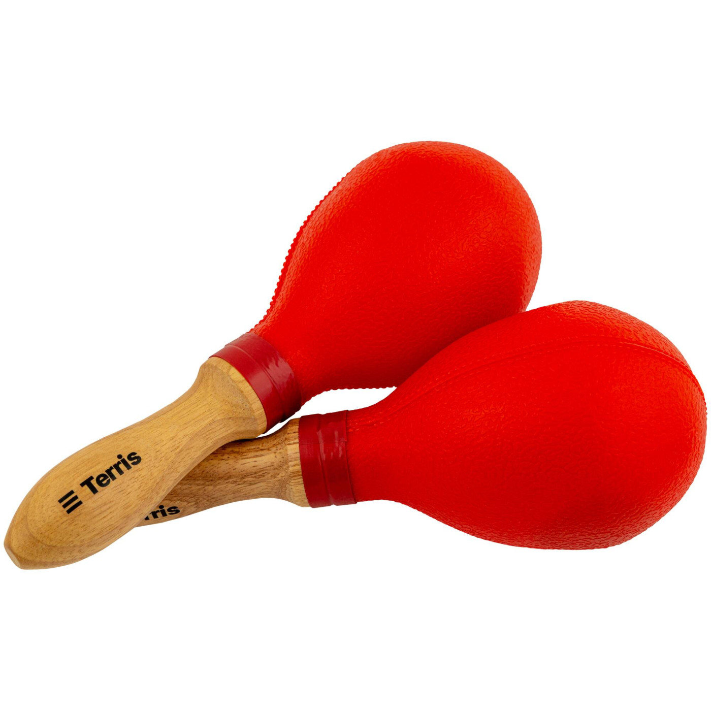 TERRIS MRS-P25 RD - пара маракасов с яркими пластиковыми корпусами и деревянными рукоятками