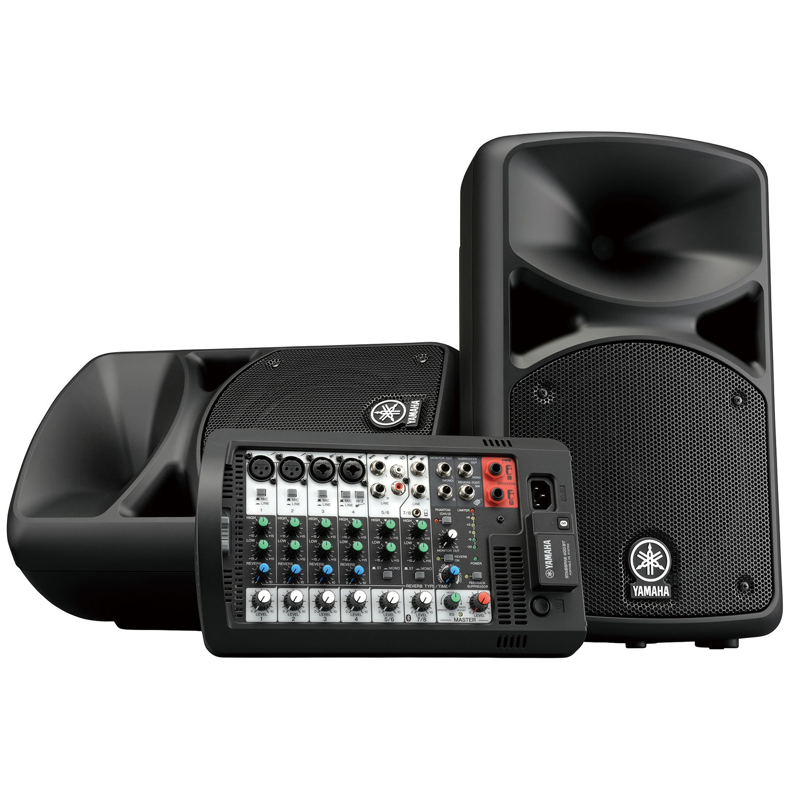 Yamaha STAGEPAS 400BT  мобильный акустический комплект 2 х 200 Вт+ микшерный пульт. Bluetooth