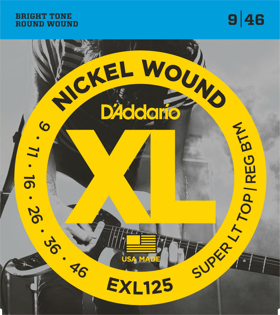 D`ADDARIO EXL125 Cтруны для электрогитары Nickel Wound, никель, 9-46, Super Light/ Reg Light