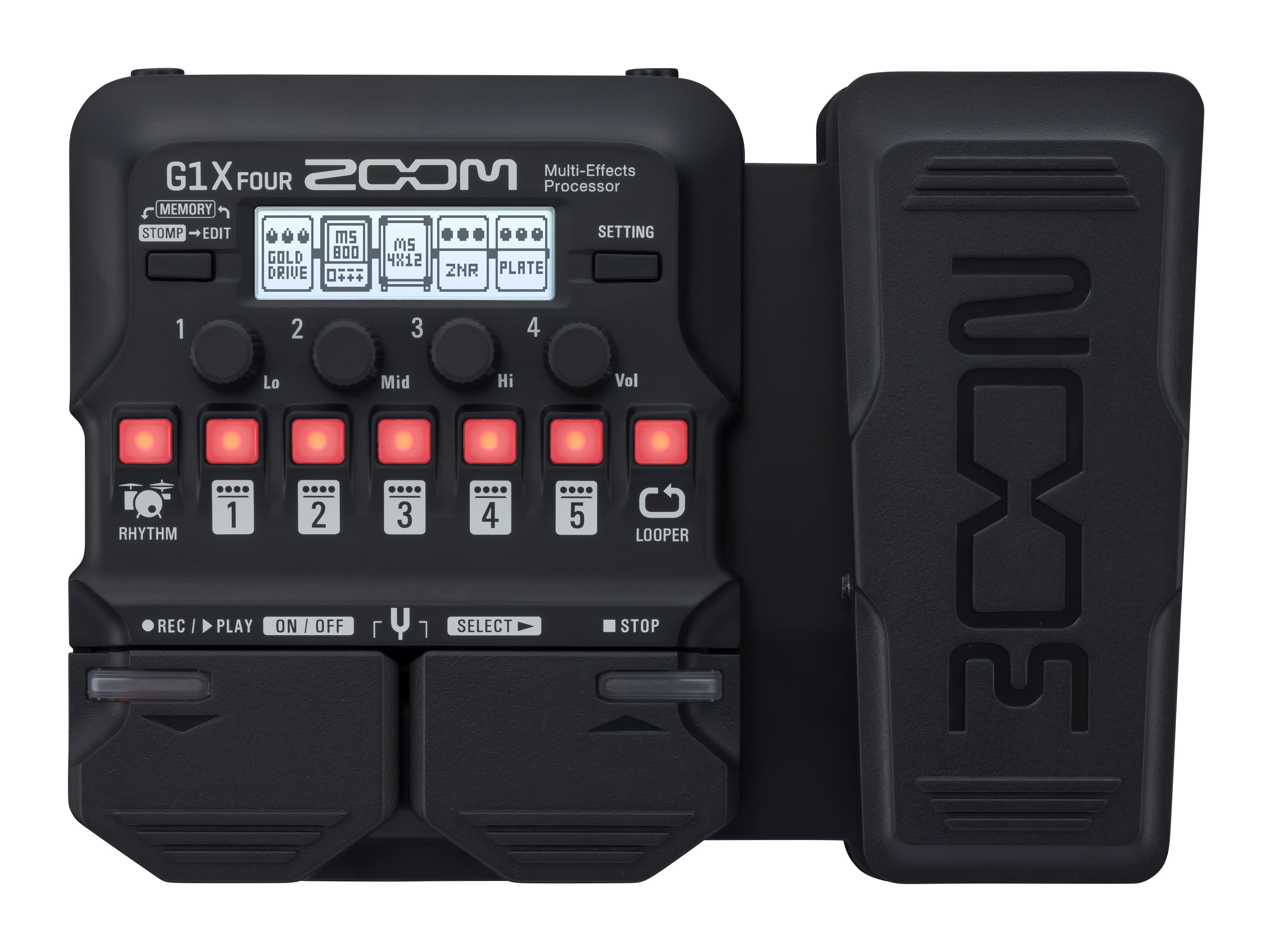 ZOOM G1X FOUR гитарный процессор мультиэффектов с педалью экспрессии, работает с Guitar Lab