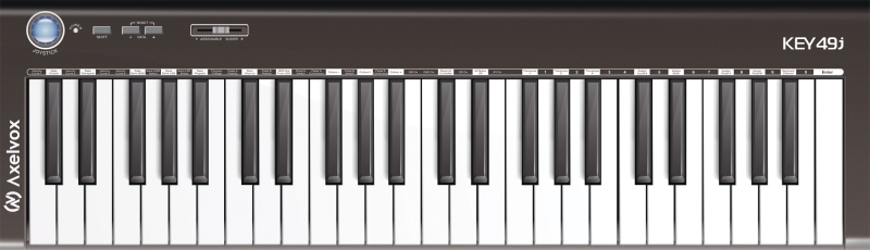 Axelvox KEY49j Black 4-октавная (49 клавиш) динамическая MIDI клавиатура USB, 3 кнопки, джойстик (Pi