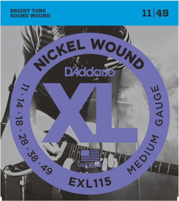 D`ADDARIO EXL115 Cтруны для электрогитары Nickel Wound, никель, 11-49, Medium.